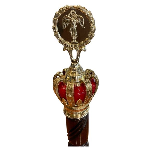 Vintage IHMSA 3 Gun Champion Trophy Indiana Gun Club Crown Top Wood Base - Picture 8 of 8